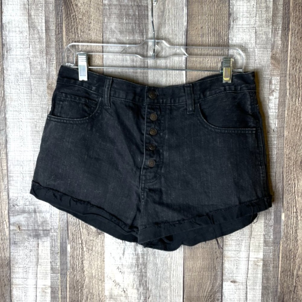 Hollister Black Jean Shorts Button Fly